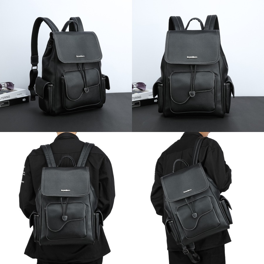 Leather Backpack Vintage - 【New Arrival】Women's Black Faux Leather Backpack,