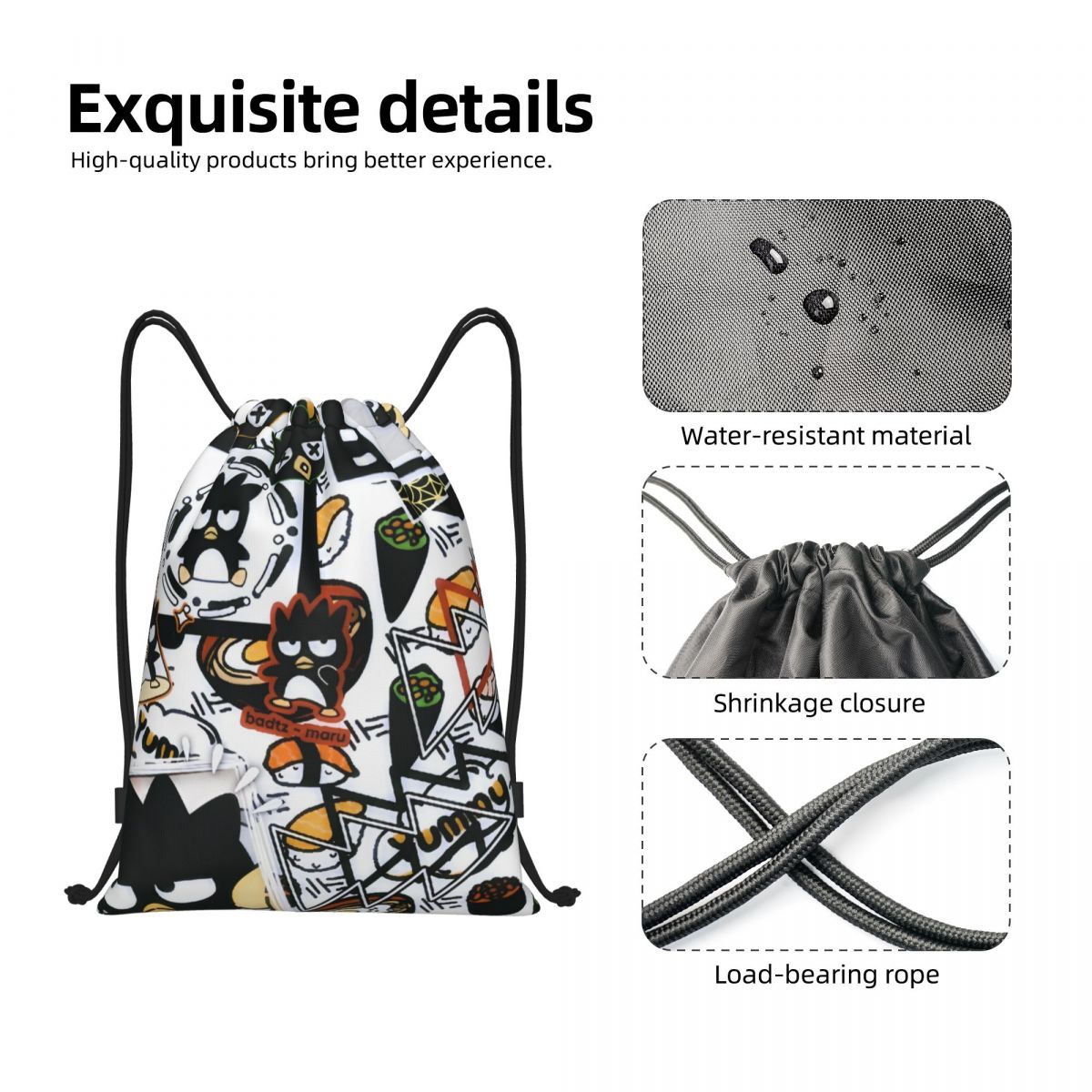 Cute Cartoon Penguin Bad Badtz - Drawstring Gym Bag incelemesi ve fiyatı