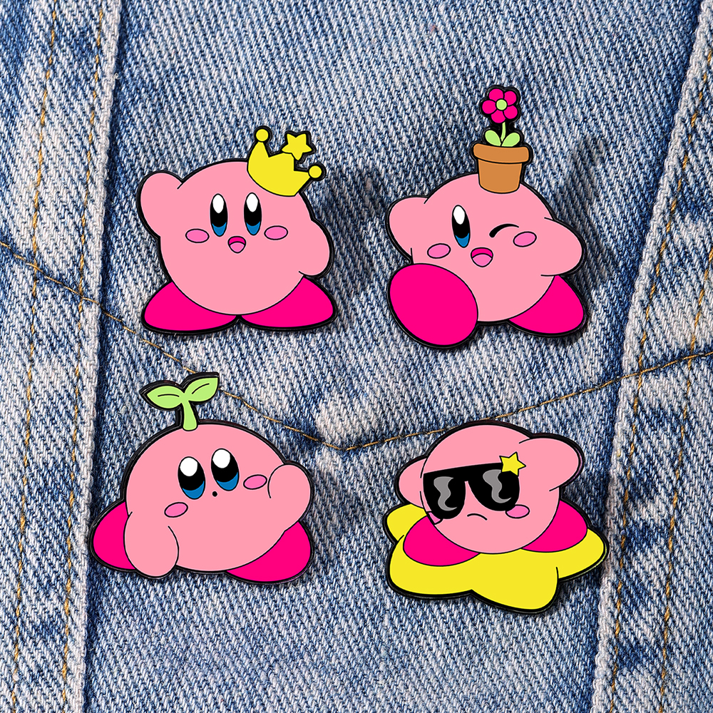 4pcs Kirby Enamel Lapel Pins S - Fashion Backpack Women incelemesi ve fiyatı