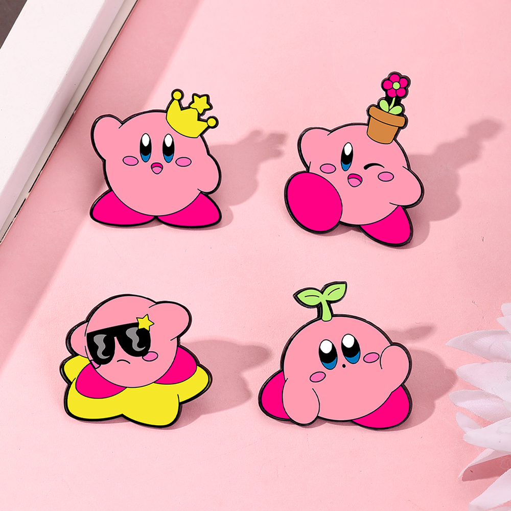 4pcs Kirby Enamel Lapel Pins S - Fashion Backpack Women incelemesi ve fiyatı