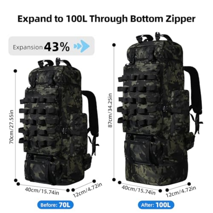 70L/100L Camping Hiking Backpa - Hiking Backpack Waterproof incelemesi ve fiyatı