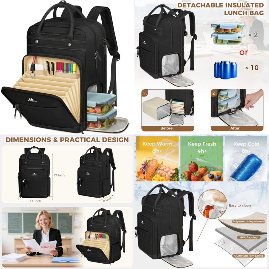 Teacher Backpack with Lunch Co - Laptop Backpack 15.6 incelemesi ve fiyatı