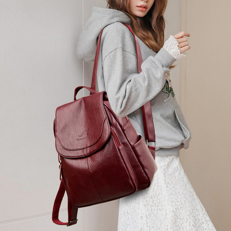 9 Color Women Soft Leather Bac - Leather Backpack Vintage incelemesi ve fiyatı