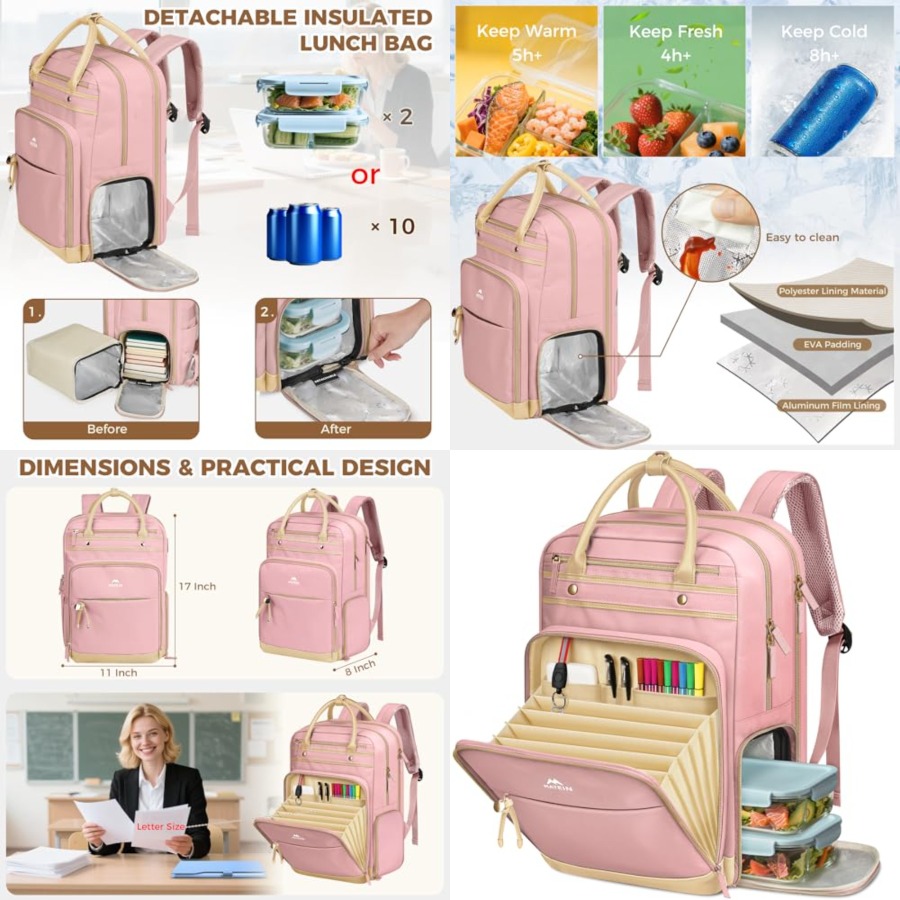 Lunch Backpack for Women, Teac - Laptop Backpack 15.6 incelemesi ve fiyatı