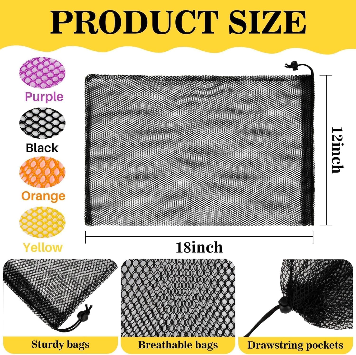 4PCS Mesh Drawstring Bags 18x1 - Drawstring Gym Bag incelemesi ve fiyatı