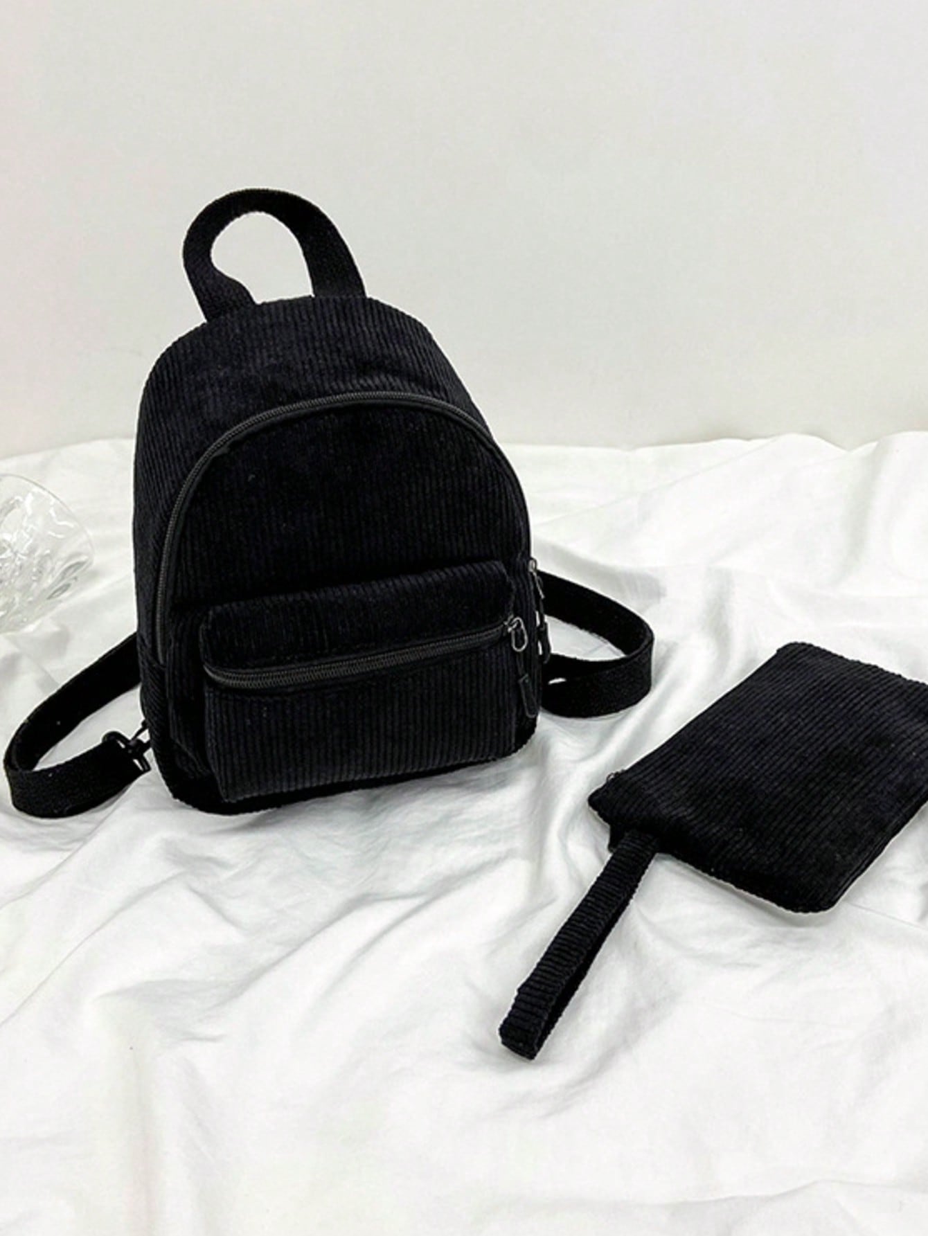 Solid Color Corduroy Fabric Fa - Fashion Backpack Women incelemesi ve fiyatı
