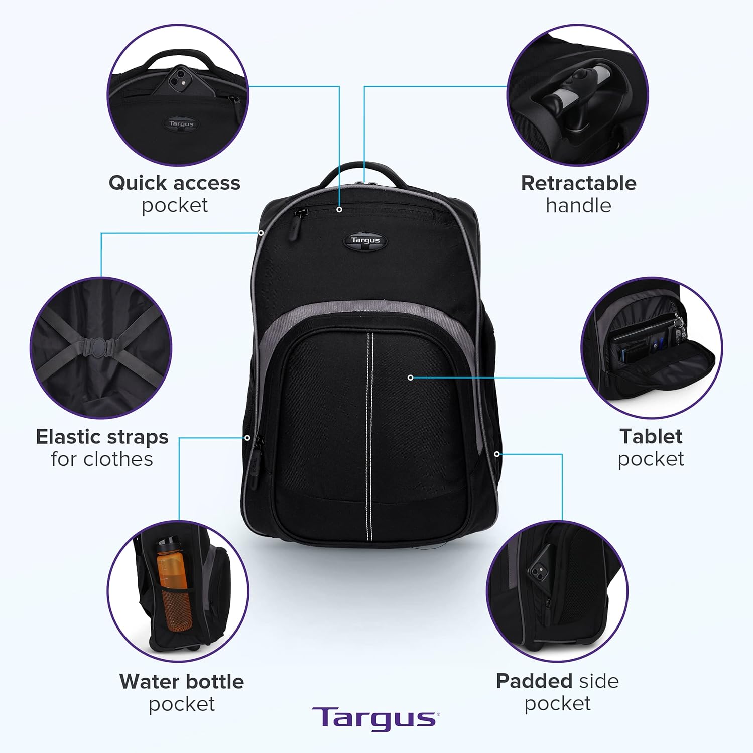 16 Inch Rolling Backpack with  - Laptop Sleeve Removable incelemesi ve fiyatı