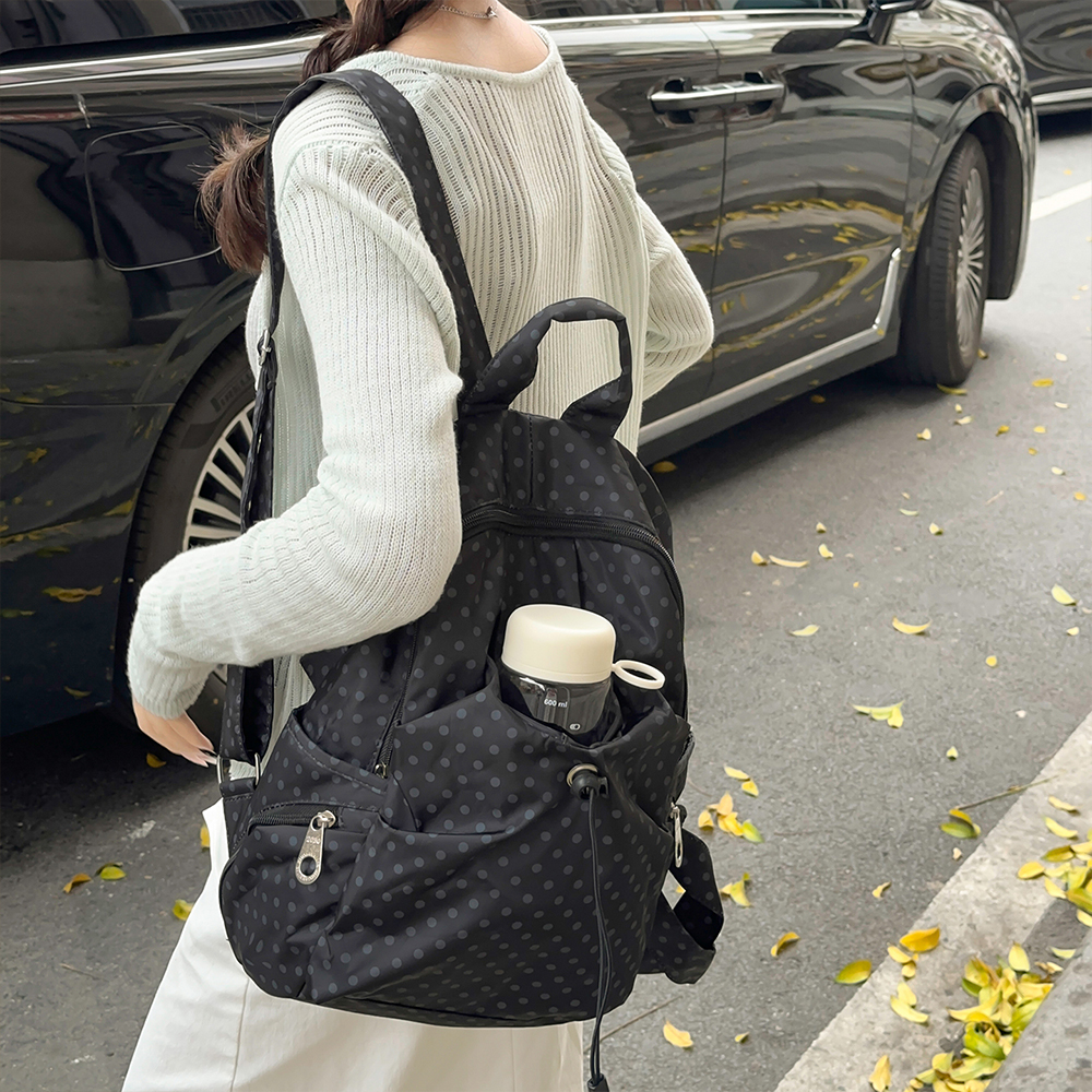 Polka Dot Nylon Drawstring Bac - Canvas Backpack Casual incelemesi ve fiyatı