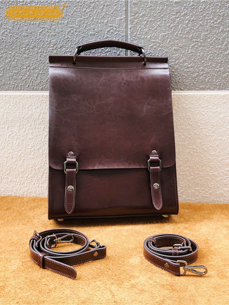 British Style Vintage Cow Spli - Leather Backpack Vintage incelemesi ve fiyatı