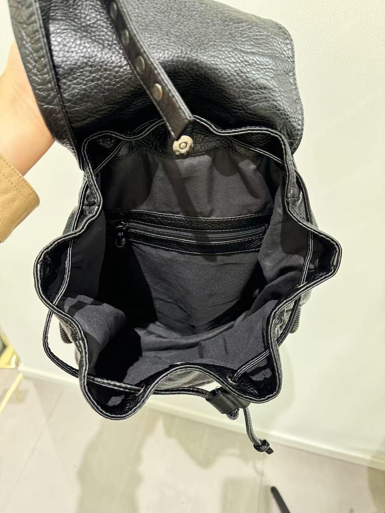 Gothic Punk PU Leather Shoulde - Leather Backpack Vintage incelemesi ve fiyatı