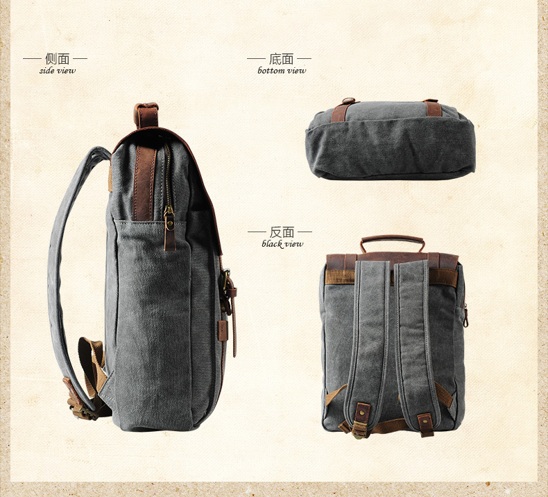 Fashion Male Backpack Leather  - Rucksack Military Style incelemesi ve fiyatı