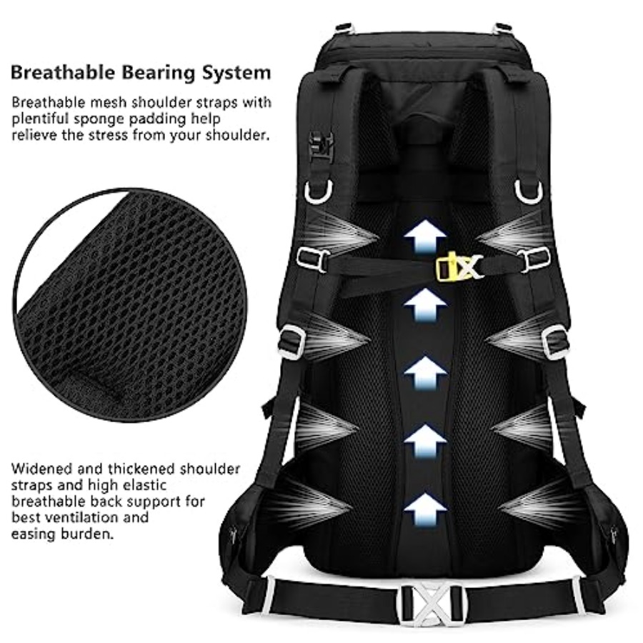 50L Hiking Backpack Men Campin - Rain Cover Backpack incelemesi ve fiyatı