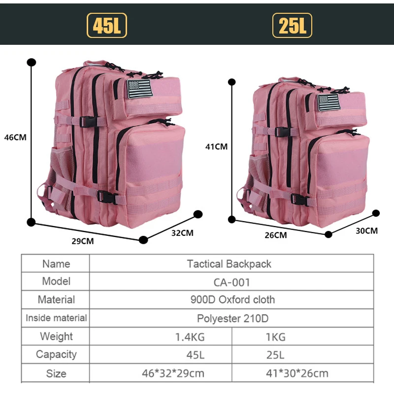 25L/45L 3P Tactical Backpack f - Urban Backpack Tactical incelemesi ve fiyatı
