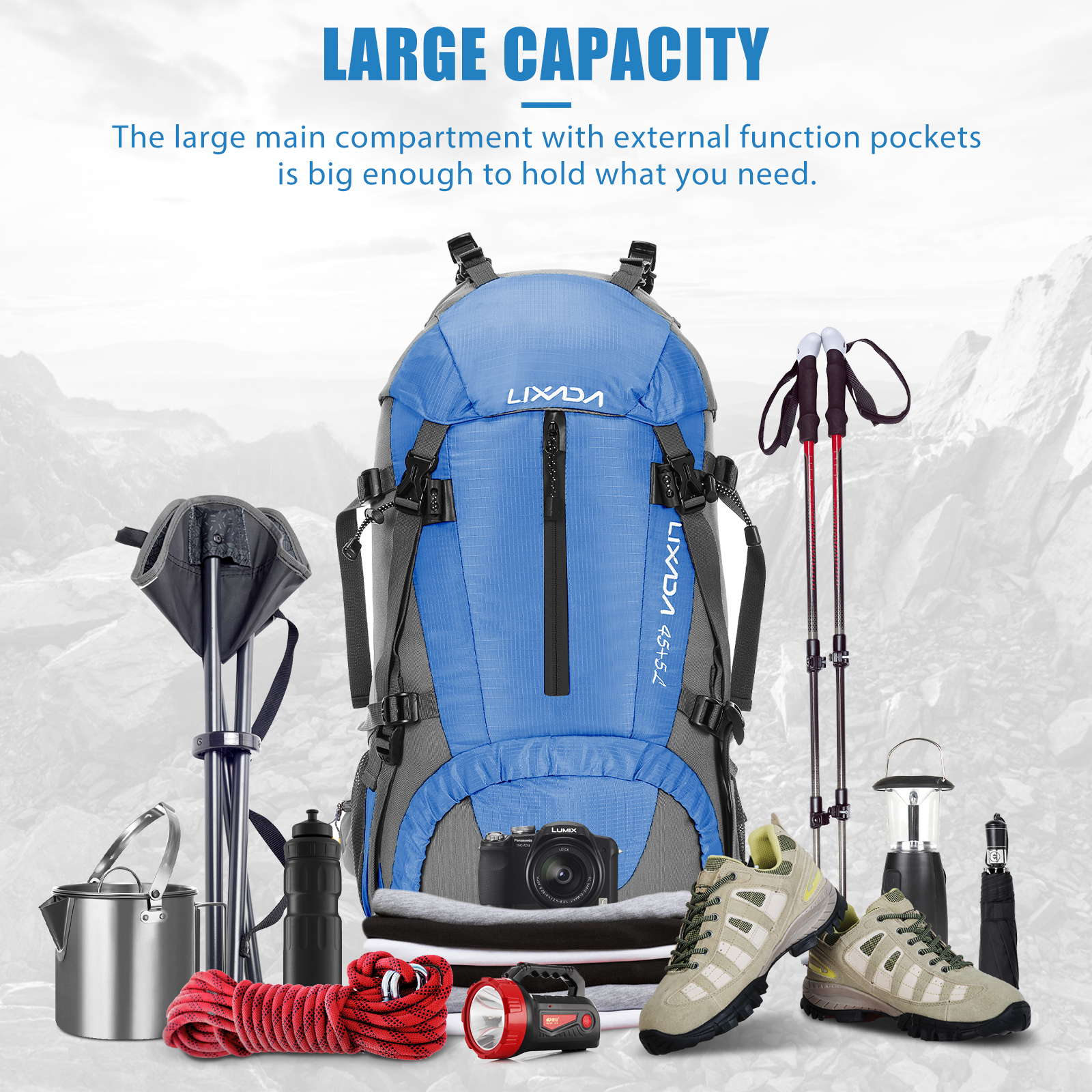 Lixada 50L Large Waterproof Tr - Rain Cover Backpack incelemesi ve fiyatı