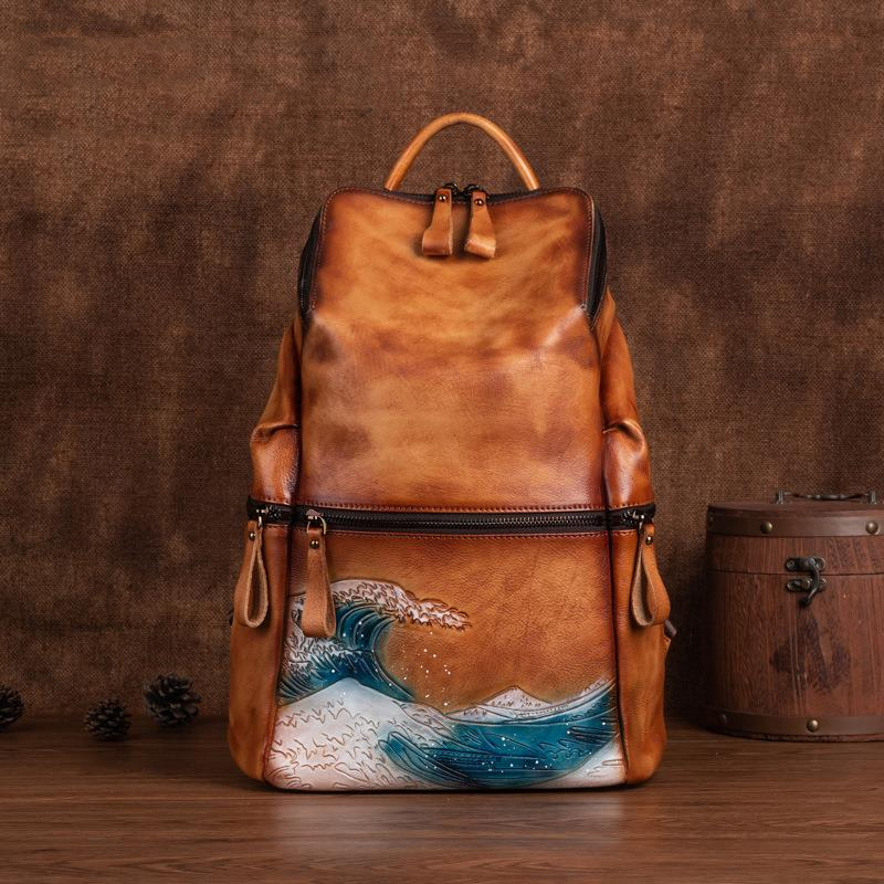 Genuine Real Soft Leather Wome - Leather Backpack Vintage incelemesi ve fiyatı